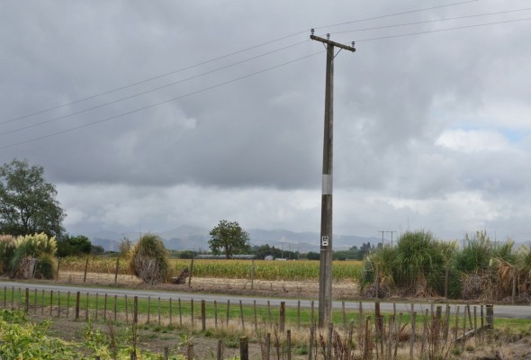 Ngā Haerenga signage on Rere Falls alternative route, Farmer Rd/SH2 intersection, Gillian Ward