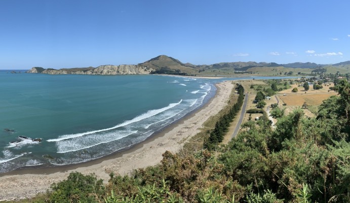 Tātarahake Beach and Ūawa from Tātarahake Cliff Lookout: Rowan Sapsford